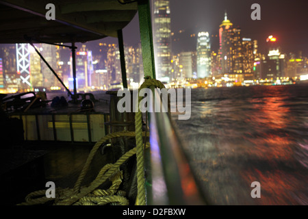Hong Kong, China, Fahrt mit der Star Ferry von Kowloon nach Central Hong Kong Stockfoto