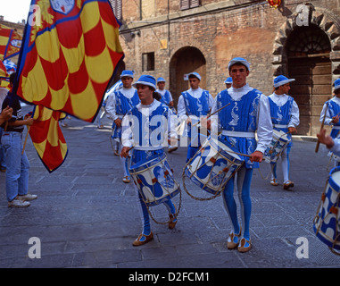 Marching Band Festival der Palio di Siena, Siena (Siena), Provinz Siena, Toskana Region, Italien Stockfoto