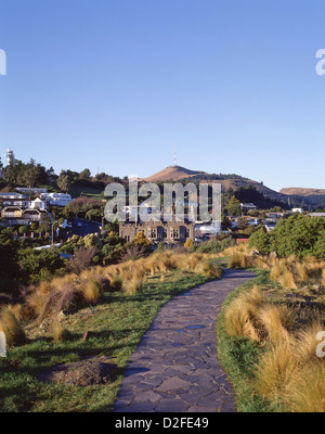 Zeichen für die Takahe auf Kaschmir Hills, Hackthorne Road, Cashmere, Christchurch, Canterbury Bezirk, Südinsel Neuseeland Stockfoto