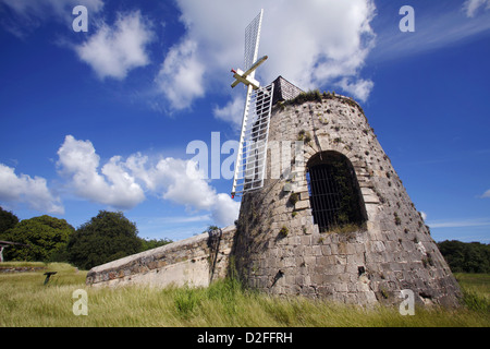 Zuckerrohr Windmühle, Lust und Laune Plantation Museum, St. Croix, U.S. Virgin Islands, Karibik Stockfoto