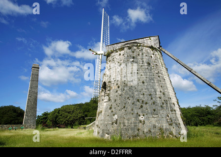 Zuckerrohr Windmühle, Lust und Laune Plantation Museum, St. Croix, U.S. Virgin Islands, Karibik Stockfoto