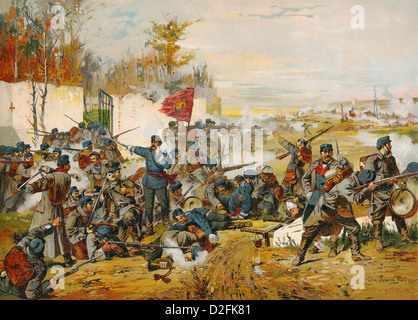 Schlacht von Villiers oder Villiers-Champigny, 30.11.1870 während der Belagerung von Paris, Franco-Preussischer Krieg 1870-1871 Stockfoto