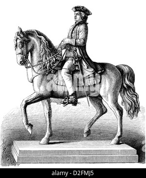 Reiterstatue in Braunschweig von Karl Wilhelm Ferdinand von Braunschweig-Wolfenbüttel, 1735-1806, Herzog von Braunschweig-Wolfenbu Stockfoto