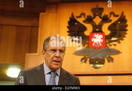 16. Juli 2012 - Moskau, Russland - Moskau, Russland. Im Bild: Russland Außenpolitik Außenminister Sergej Lawrow. (Kredit-Bild: © PhotoXpress/ZUMAPRESS.com) Stockfoto