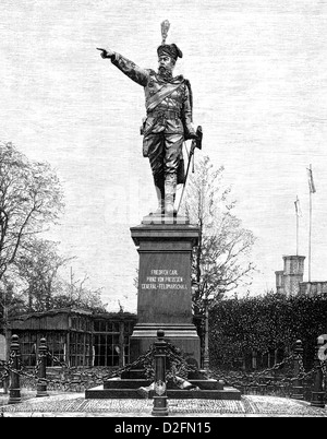 Historische Illustration, Görlitz Denkmal von Friedrich Karl Nikolaus von Preußen, 1828-1885, ein preußischer Prinz und Kommandant Stockfoto