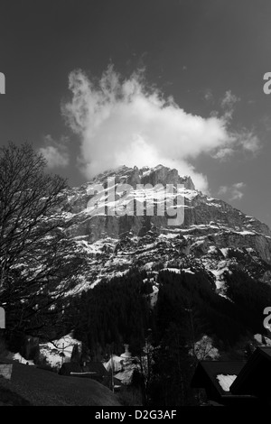 Winterschnee, Schrekhorn Berg, Skigebiet Grindelwald; Schweizer Alpen Jungfrau - Aletsch; Berner Oberland; Schweiz; Europa Stockfoto