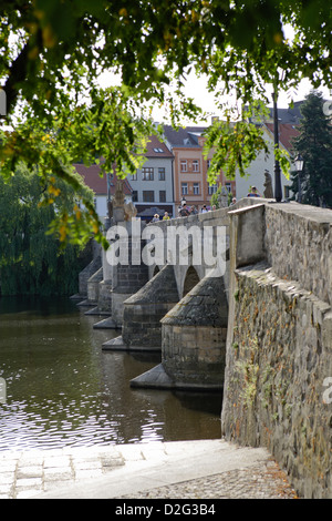 Stone Bridge, Pisek, Süd-Böhmen, Tschechische Republik, Europa Stockfoto