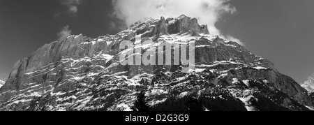 Winterschnee, Schrekhorn Berg, Skigebiet Grindelwald; Schweizer Alpen Jungfrau - Aletsch; Berner Oberland; Schweiz; Europa Stockfoto