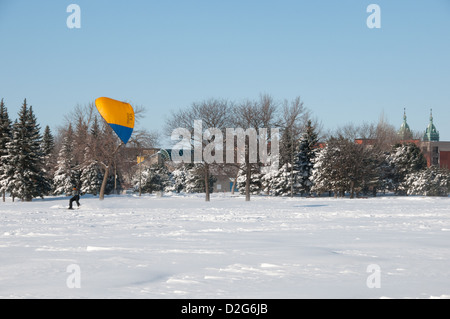 Snowkite Jarry Park Montreal Kanada Stockfoto