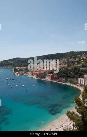 Bucht von Villefranche Sur Mer neben Stadt Nizza an der französischen riviera Stockfoto