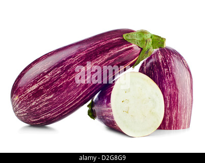 Aubergine Listada de Gandia Om weißen Hintergrund Stockfoto