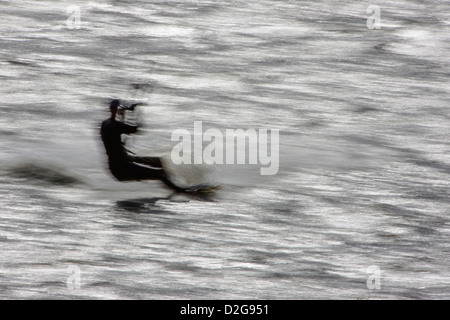 Kitesurfen auf Turnagain Arm, Halbinsel Kenai, Alaska, USA Stockfoto