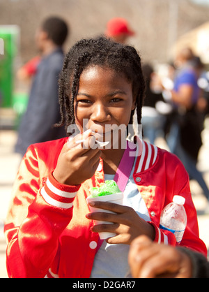 Outdoor-MLK-Festival in Texas beinhaltet Essen, Tanz und Information Stände Stockfoto