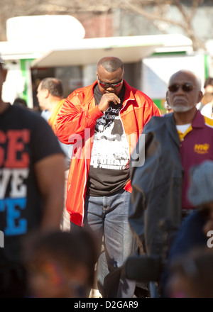 Outdoor-MLK-Festival in Texas beinhaltet Essen, Tanz und Information Stände Stockfoto