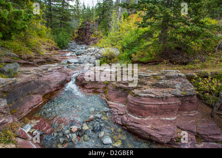 Verloren Horse Creek entlang des Red Rock Parkway in Waterton Lakes National Park in Alberta Kanada Stockfoto