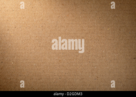Braune Pappe Struktur für Hintergrundbeleuchtung von der linken Ecke Stockfoto