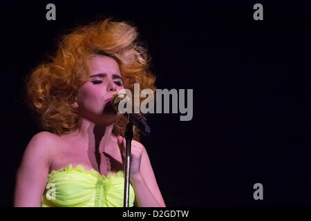 Paloma Faith in Konzert in der O2 Manchester Apollo Tournee "Fallen, Grace" 23. Januar 2013 ab. Stockfoto