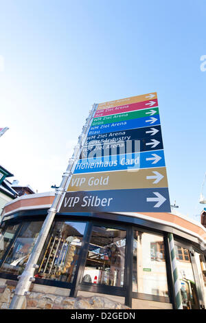 Vorbereitende Maßnahmen für den FIS Alpinen Ski Weltmeisterschaften 2013 in Schladming, Steiermark, Österreich, auf Mittwoch, 23. Januar 2013. Stockfoto