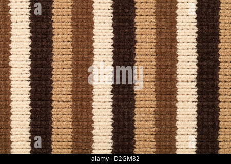 Gestrickte Stoff für den Hintergrund. Braune Streifen, Nahaufnahme Stockfoto