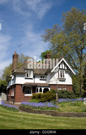 Ein englisches Landhaus und Garten im Sommer fotografiert. Stockfoto
