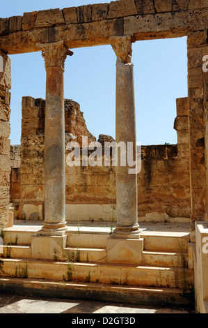 Leptis Magna. Libyen. Die wichtigsten Tepidarium oder warmen Raum (insgesamt gab es 3) der hadrianischen Thermen Stockfoto