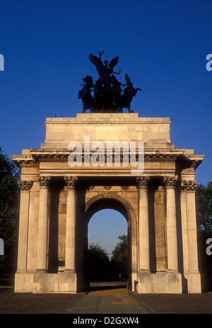 Wellington Arch, Triumphbogen, Verfassung Arch, Green Park Arch, Hyde Park Corner, London, England, Europa Stockfoto