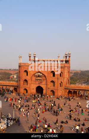 Jama Masjid Moschee im späten Nachmittag Licht, Delhi, Indien Stockfoto