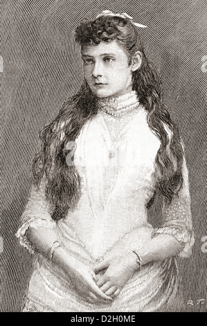 Alix von Hessen und Rhein später Alexandra Feodorovna, 1872-1918. Sehen Sie hier im Alter von 14. Stockfoto