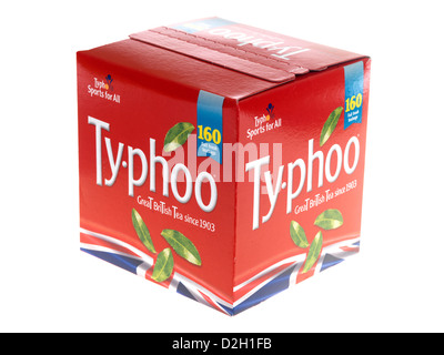 Schachtel mit Teebeutel Stockfoto