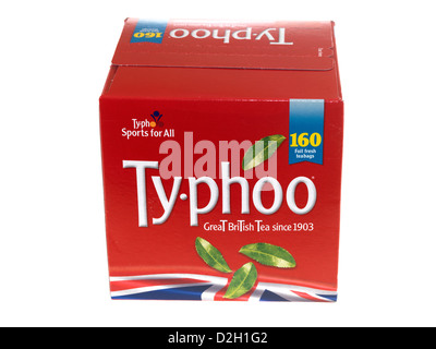 Schachtel mit Teebeutel Stockfoto