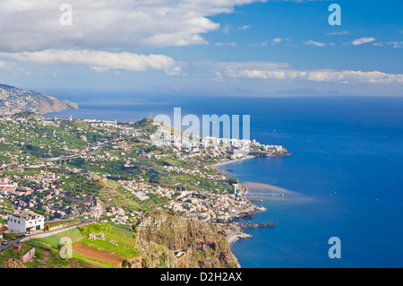 Madeira Portugal Madeira Blick vom Cabo Girao, einer der höchsten Klippen Europas in Richtung Funchal, Madeira, Portugal, EU, Europa Stockfoto