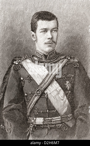 Nikolaus II., 1868 – 1918. Mit 23 Jahren hier gesehen. Letzter Kaiser von Russland, Großfürst von Finnland und titular König von Polen. Stockfoto