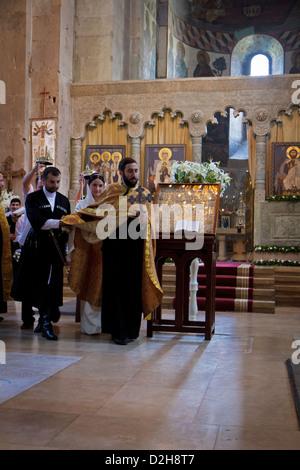 Traditionelle georgische Hochzeit in Mccheta Stockfoto