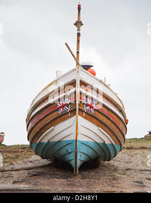 Segelboot mit Union Jack-Flagge auf der Seite Stockfoto