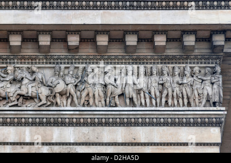 Detail des Arc de Triomph in Paris, Frankreich Stockfoto