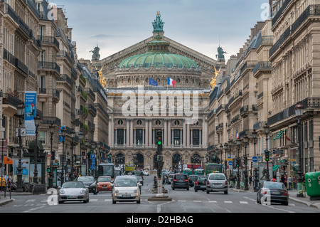 Nationaloper von l'Avenue de l ' Opera, Paris, Ile de France, Frankreich, Europa Stockfoto