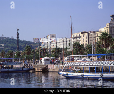 Ausflugsschiff "Las Golindrinas" in Port de Barcelona, Barcelona, Provinz Barcelona, Katalonien, Spanien Stockfoto