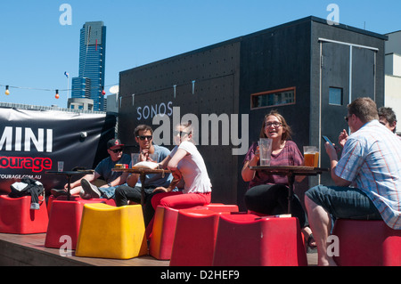 Bar auf dem Dach, Curtin House, Swanston Street, Melbourne, Australien Stockfoto