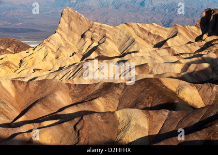 Manly Beacon von Zabriskie Point in Death Valley Nationalpark, Kalifornien. Stockfoto