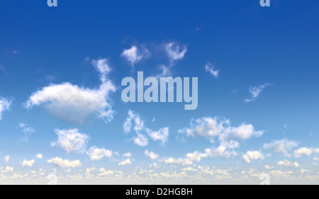Blauer Himmel mit flauschige weiße Wolken. Computer generierte Bild. Stockfoto