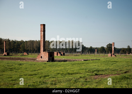 Schornsteine im KZ Auschwitz, Polen Stockfoto