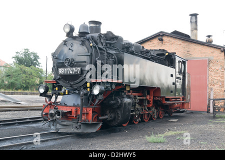 Der Lößnitzgrund-Bahn und der Dampflokomotive, Deutschland Stockfoto