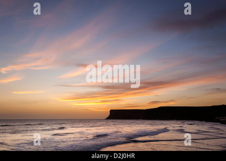 September Sonnenaufgang, Saltburn am Meer, Cleveland Stockfoto