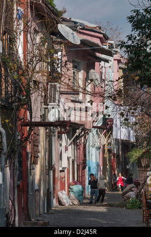 A Straßenszene in Samatya, Fatih, Istanbul, Türkei Stockfoto