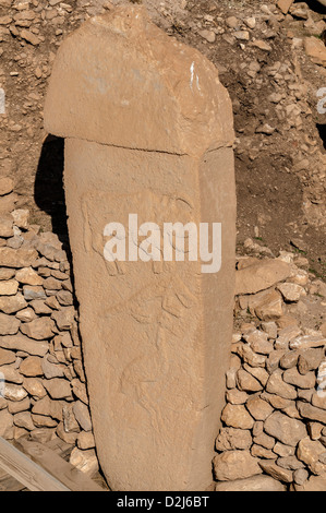 Göbekli, neolithische Hügel Heiligtum errichtet, oben auf einem Bergrücken in der südöstlichen Anatolien Region der Türkei Stockfoto