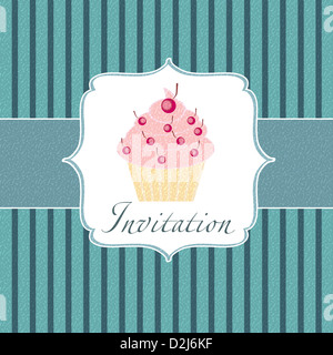 Cupcake-Einladung-Hintergrund Stockfoto