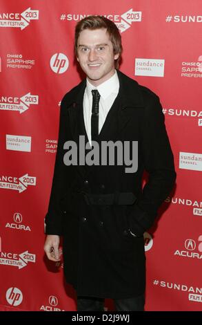 Park City, Utah, USA. 25. Januar 2013. Eddie Hassell im Ankunftsbereich für jOBS Premiere beim Sundance Film Festival 2013, Eccles Theatre, Park City, UT 25. Januar 2013. Foto von: James Atoa/Everett Collection / Alamy Live News Stockfoto