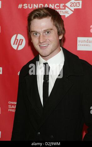 Park City, Utah, USA. 25. Januar 2013. Eddie Hassell im Ankunftsbereich für jOBS Premiere beim Sundance Film Festival 2013, Eccles Theatre, Park City, UT 25. Januar 2013. Foto von: James Atoa/Everett Collection / Alamy Live News Stockfoto