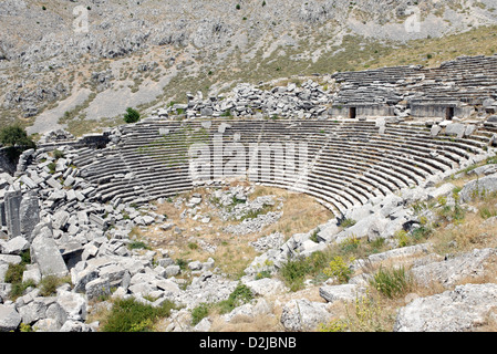 Sagalassos Türkei. Die Höhenlage und herrlich gelegenen hellenistischen Stil römisches Theater das 9000 Zuschauer sitzen. Stockfoto