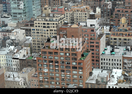 Blick auf die Stadt New York City, USA, über den Dächern von New York Stockfoto